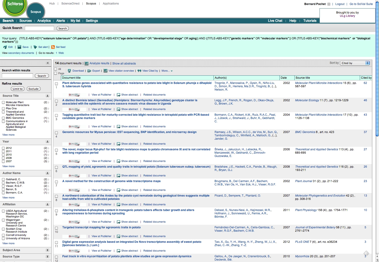 La base de données bibliographique Scopus (Elsevier).