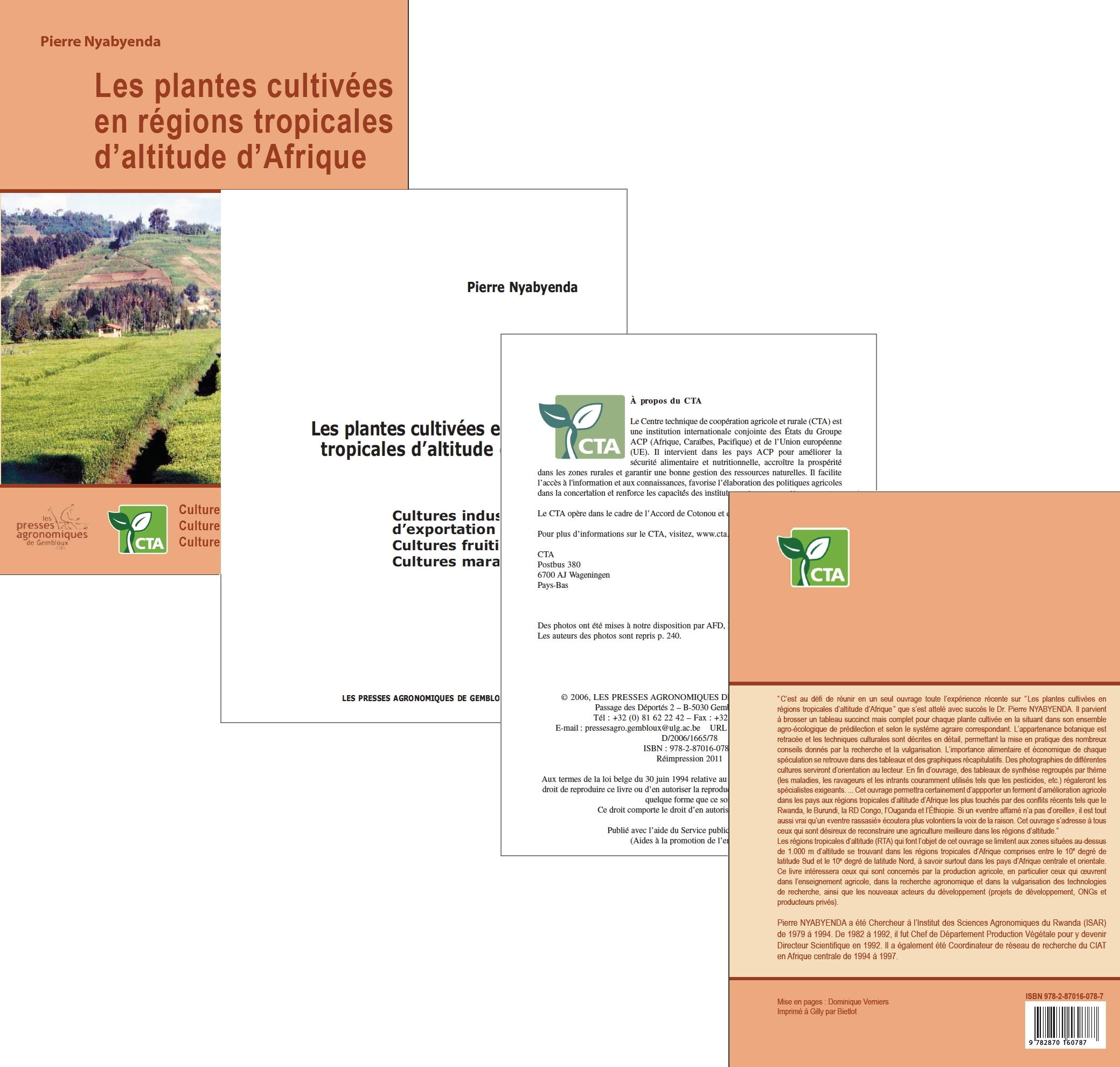 Un livre avec la première et la quatrième page de couverture, la page de titre et la page du copyright.